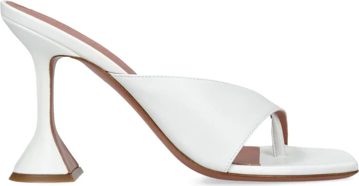 Amina Muaddi Leather Shiona Heeled Mules 95