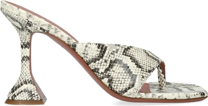 Amina Muaddi Leather Shiona Heeled Mules 95
