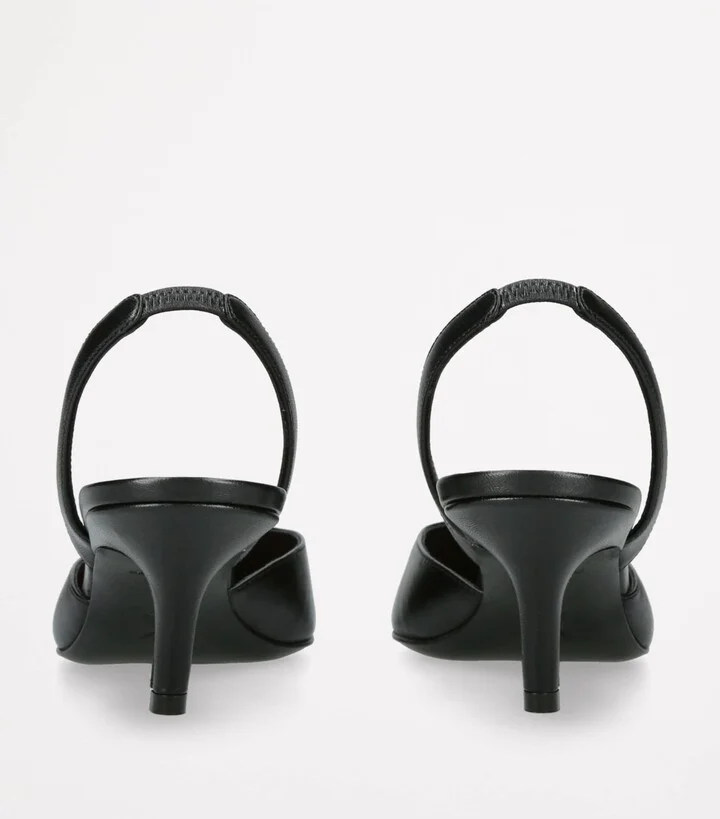 Amina Muaddi Leather Sofia Slingback Heels 60 - Image 2