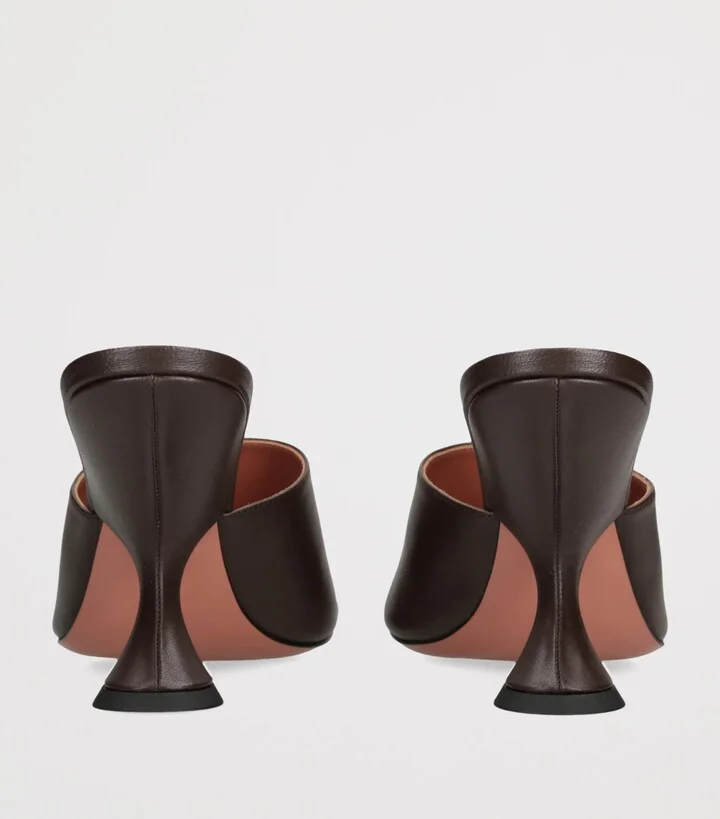 Amina Muaddi Leather Taylor Heeled Mules 90 - Image 2