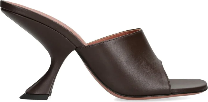 Amina Muaddi Leather Taylor Heeled Mules 90
