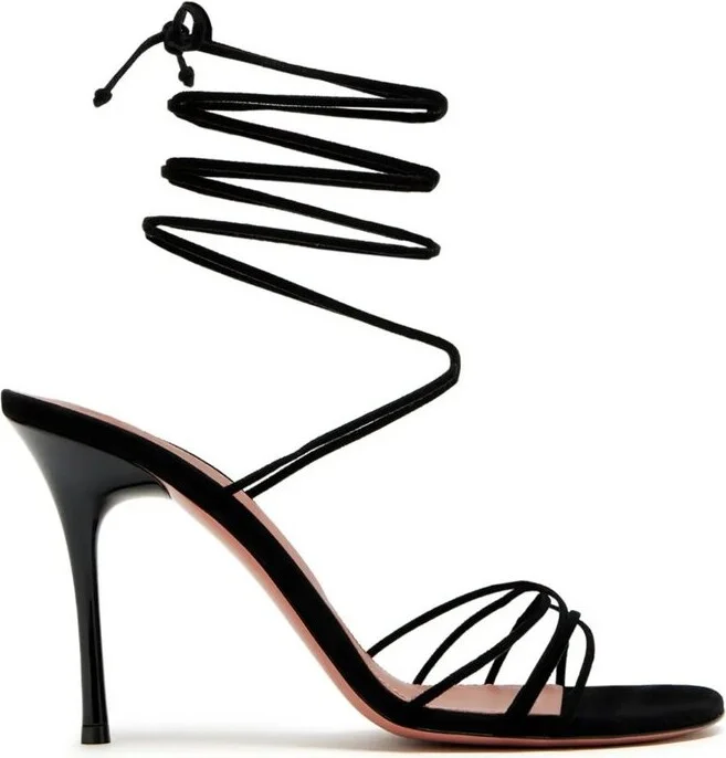 Amina Muaddi Lori Lace Up Sandals