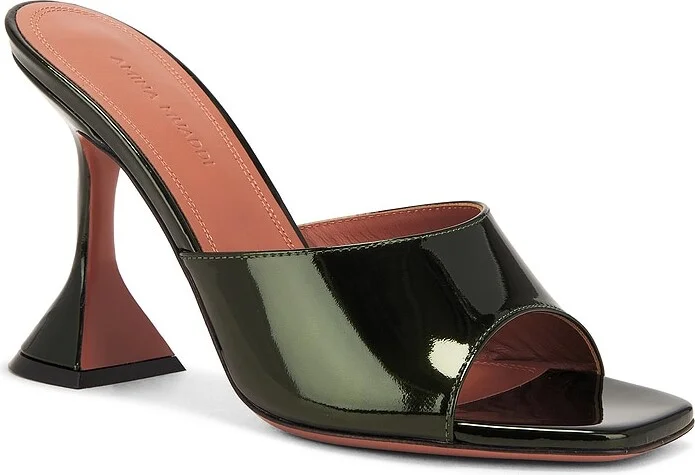AMINA MUADDI Lupita 95 Mirror Slipper in Green - Image 2