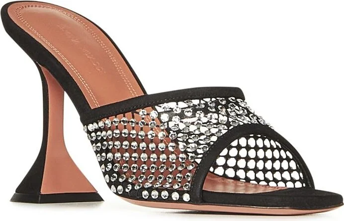 Amina Muaddi Lupita Crystal Net 95 Sandals - Image 2