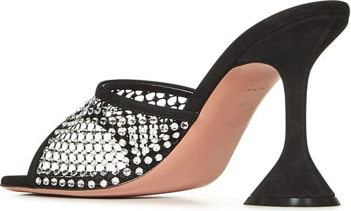 Amina Muaddi Lupita Crystal Net 95 Sandals - Image 3