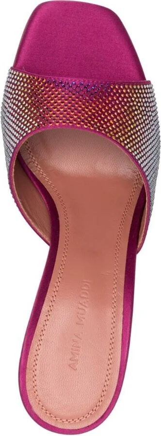 Amina Muaddi Lupita Crystal Wedge Sandals - Image 4