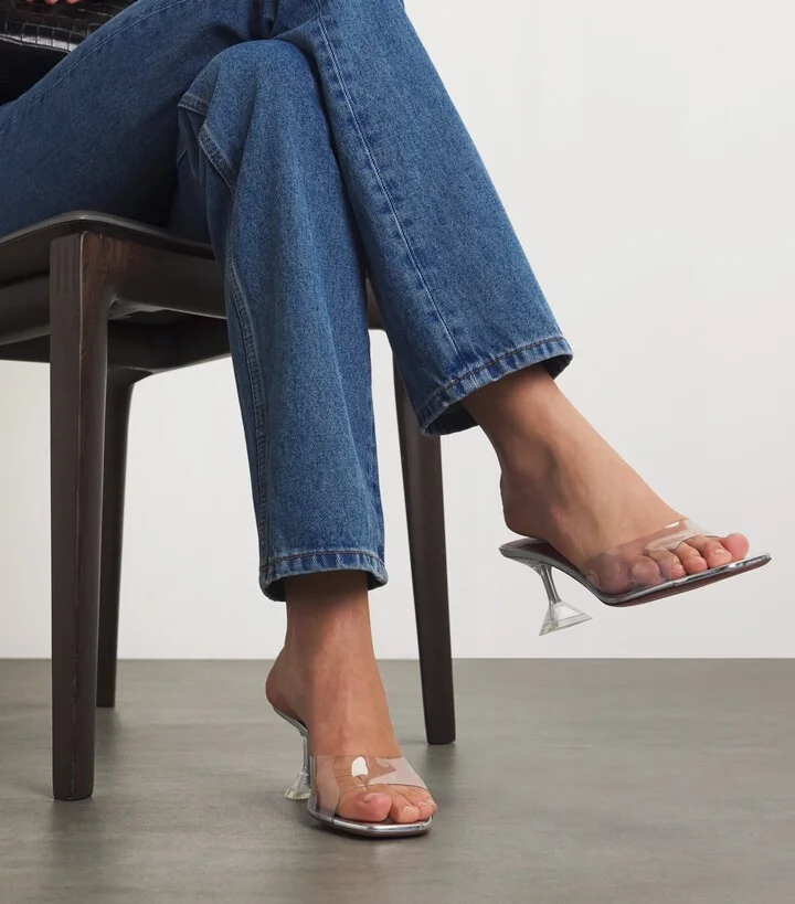 Amina Muaddi Lupita Glass Mules 70 - Image 2