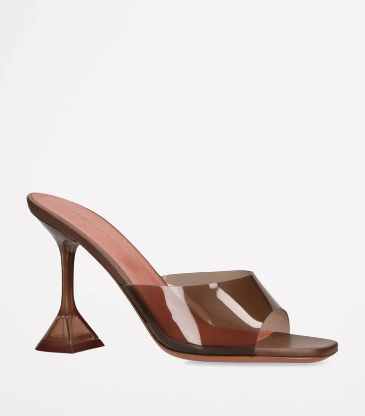 Amina Muaddi Lupita Glass Mules 95 - Image 3