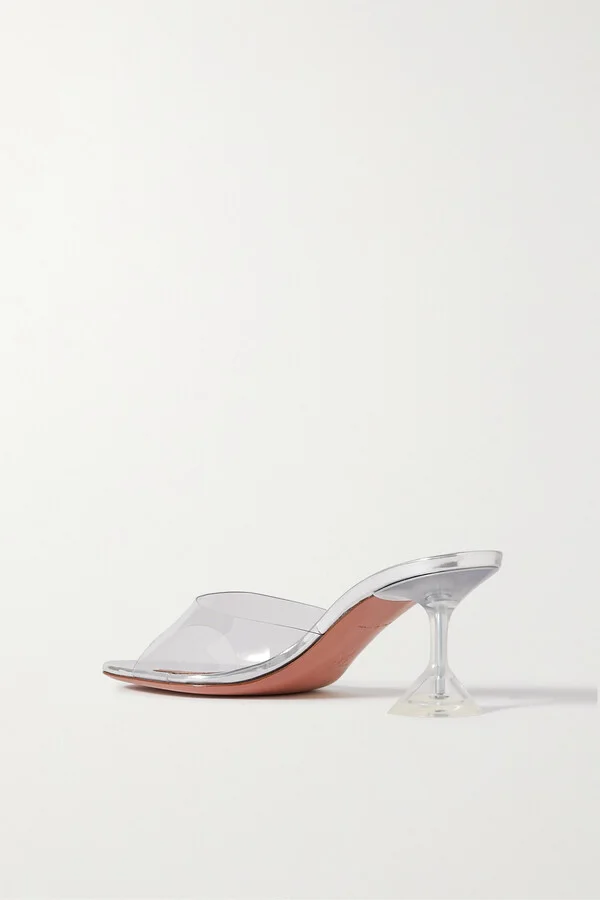 Amina Muaddi - Lupita Glass Pvc Mules - Neutrals - Image 3