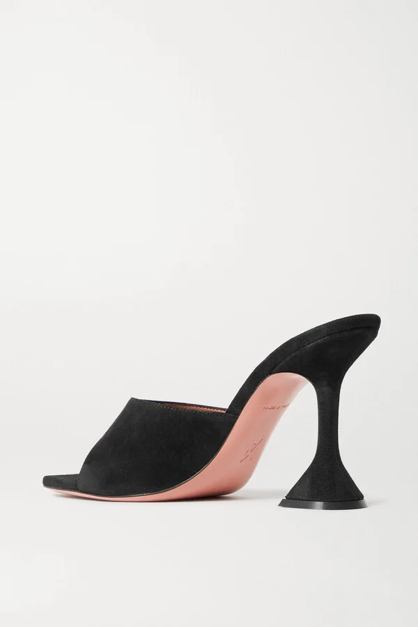 Amina Muaddi - Lupita Suede Mules - Black - Image 3