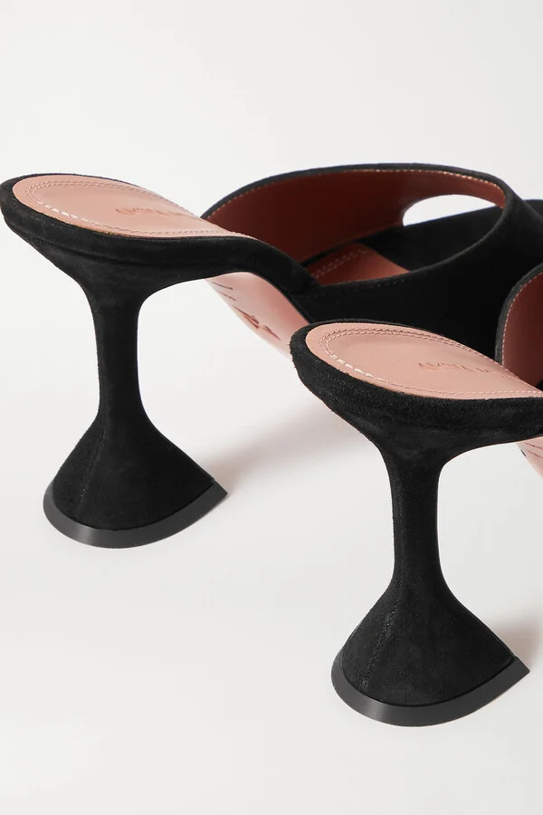 Amina Muaddi - Lupita Suede Mules - Black - Image 5