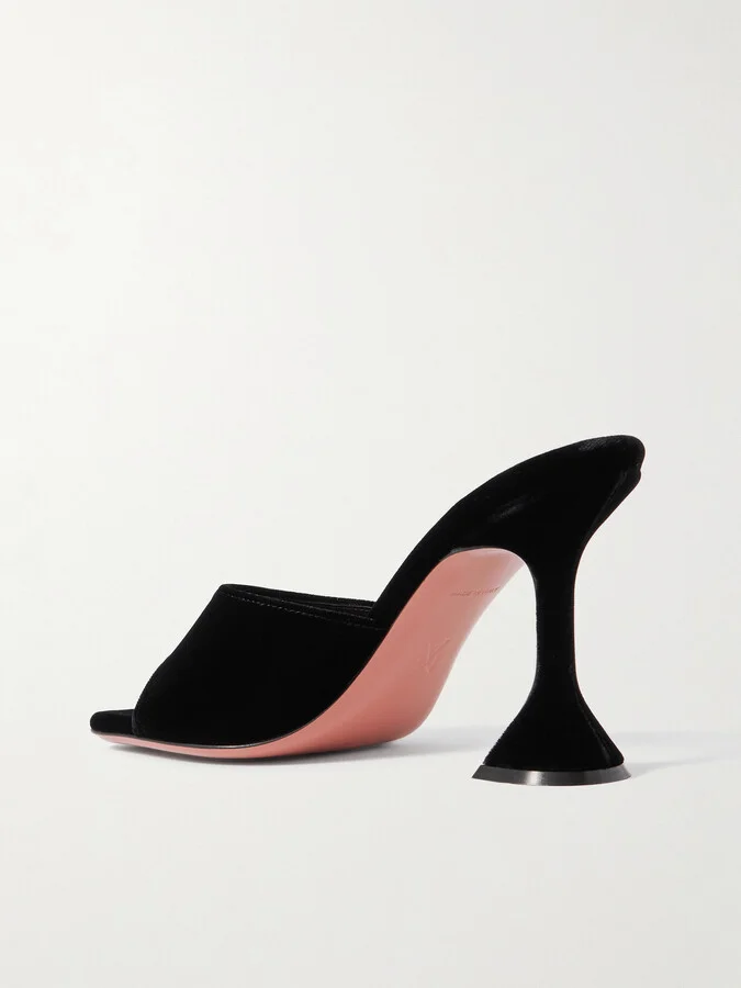 Amina Muaddi - Lupita Velvet Mules - Black - Image 3