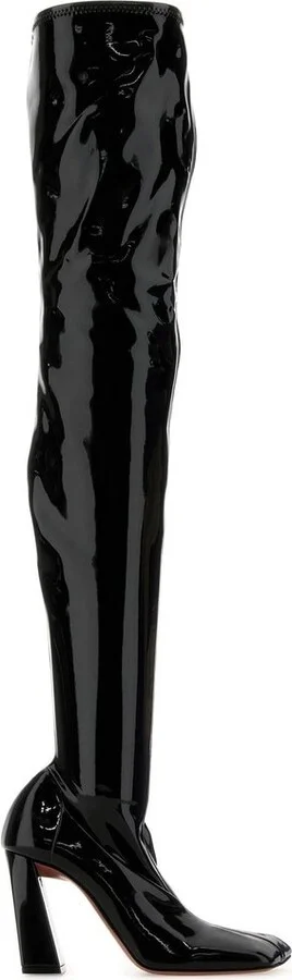 Amina Muaddi Marine Stretch Thigh High Boots