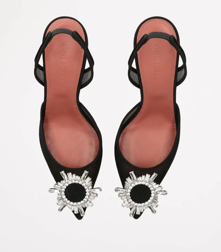 Amina Muaddi Mesh Begum Slingback Pumps 70 - Image 4