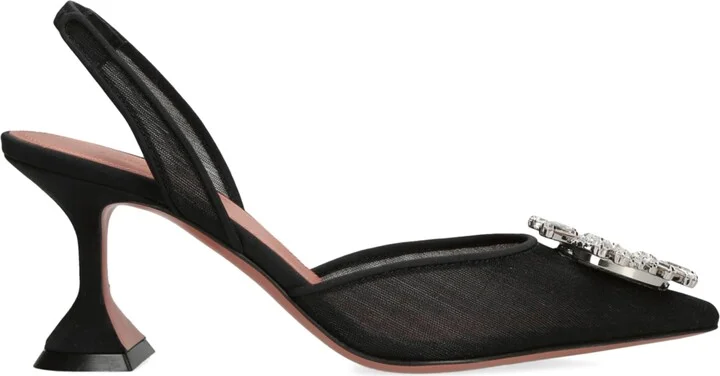 Amina Muaddi Mesh Begum Slingback Pumps 70