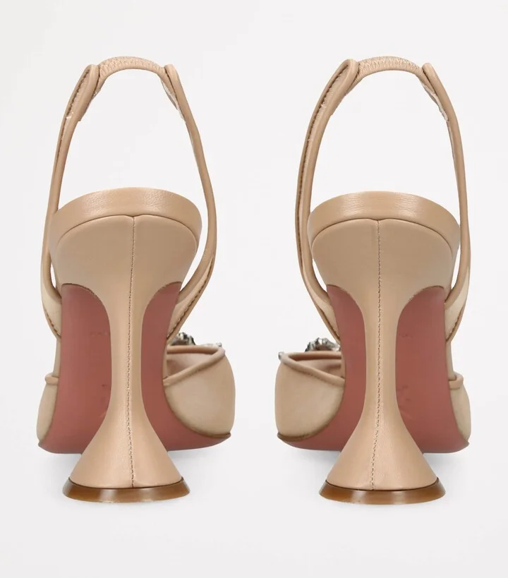 Amina Muaddi Mesh Begum Slingback Pumps 95 - Image 2