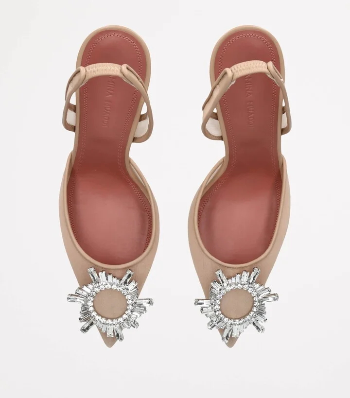 Amina Muaddi Mesh Begum Slingback Pumps 95 - Image 4