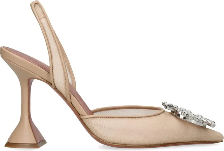 Amina Muaddi Mesh Begum Slingback Pumps 95