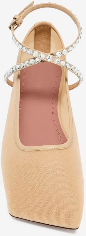 Amina Muaddi Mesh Crystal Ballerinas - Image 2