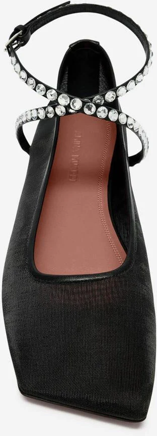 Amina Muaddi Mesh Crystal Ballerinas - Image 2