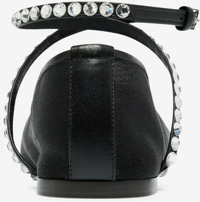 Amina Muaddi Mesh Crystal Ballerinas - Image 3