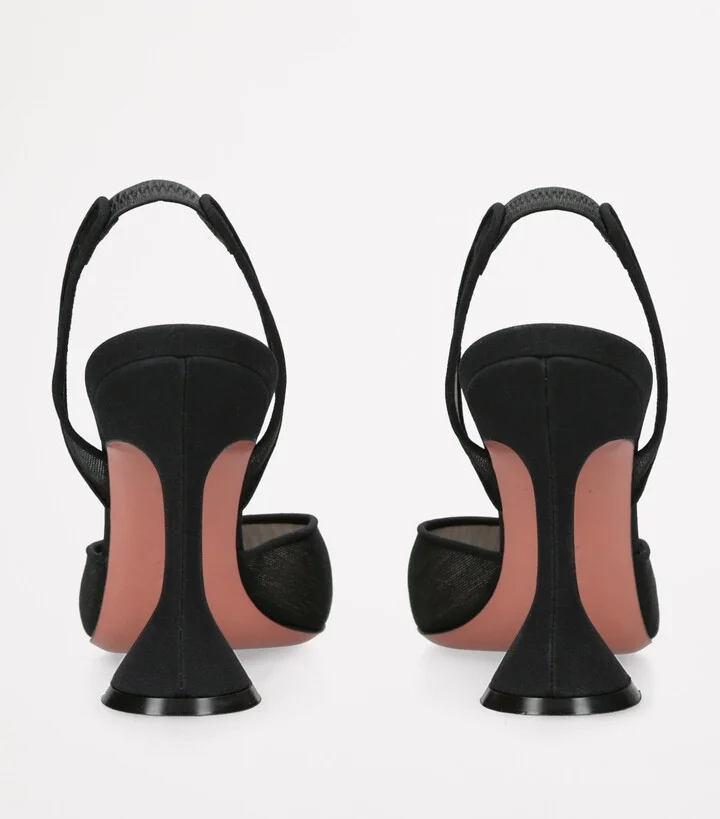 Amina Muaddi Mesh Holli Slingback Pumps 95 - Image 2