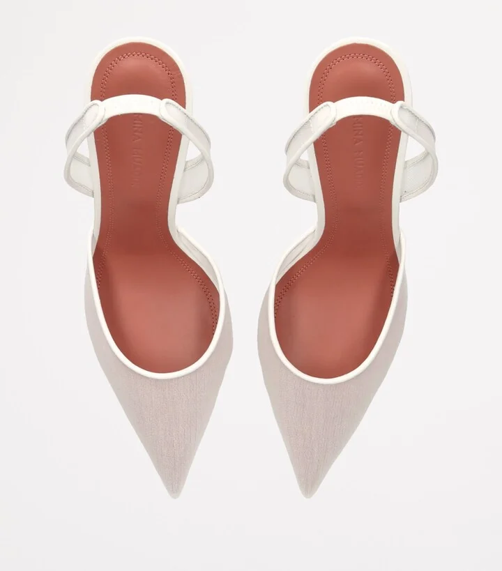 Amina Muaddi Mesh Holli Slingback Pumps 95 - Image 4