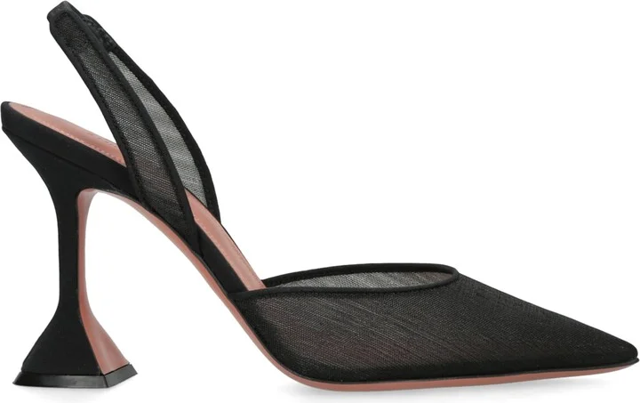 Amina Muaddi Mesh Holli Slingback Pumps 95