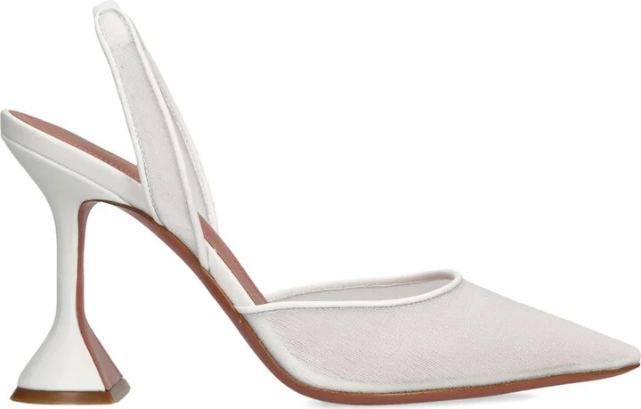 Amina Muaddi Mesh Holli Slingback Pumps 95