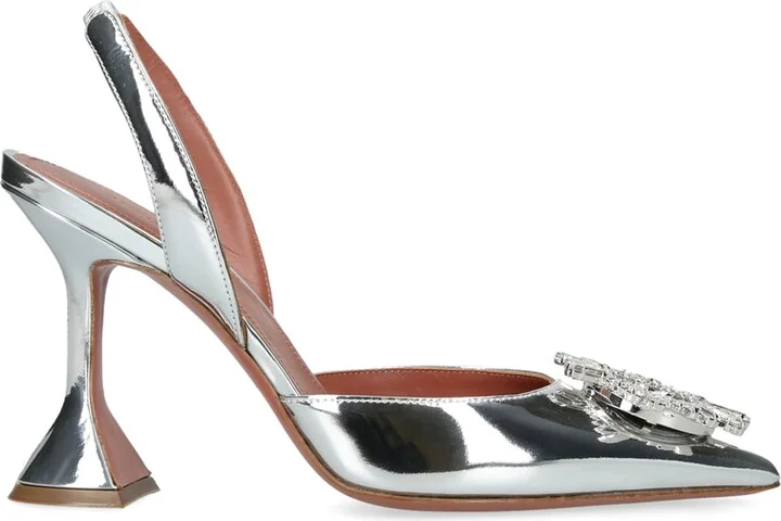 Amina Muaddi Mirror Begum Slingback Heels 95