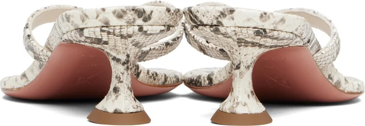 Amina Muaddi Off-White Juliette Thong 45 Heeled Sandals - Image 2
