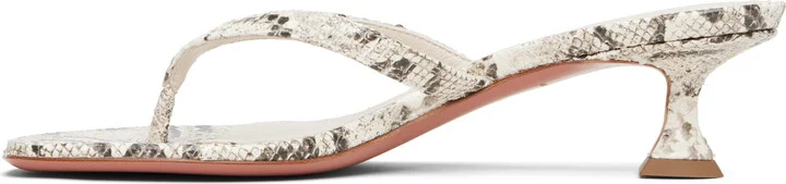 Amina Muaddi Off-White Juliette Thong 45 Heeled Sandals - Image 3
