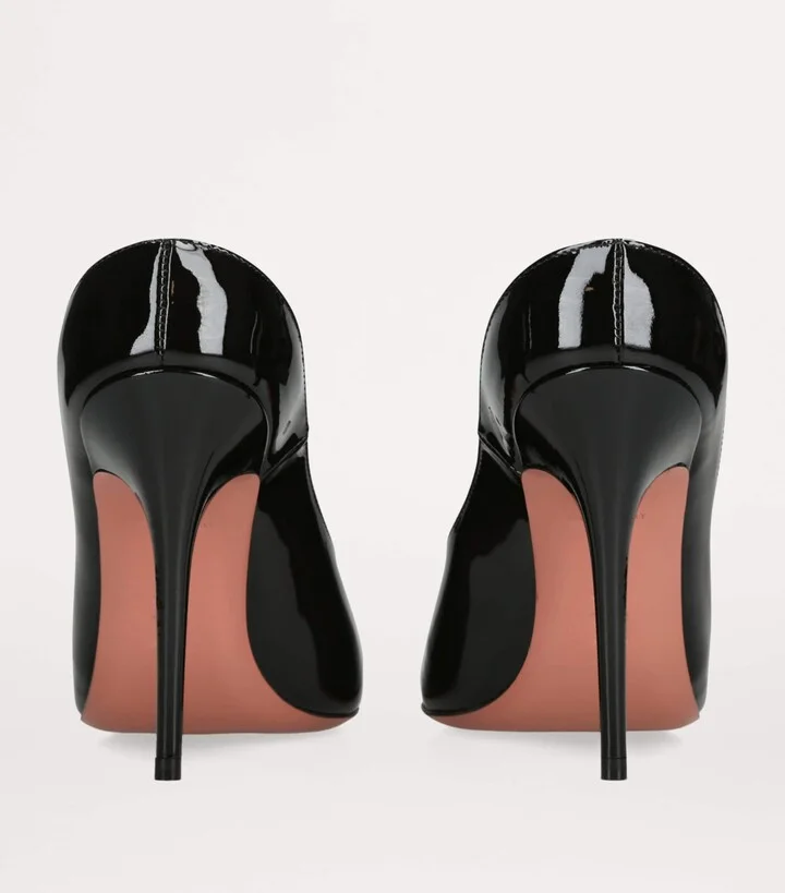 Amina Muaddi Patent Leather Anok Mules 105 - Image 3