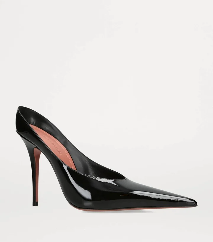 Amina Muaddi Patent Leather Anok Mules 105 - Image 4