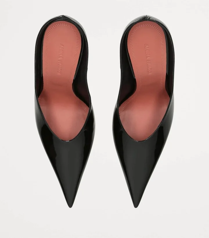 Amina Muaddi Patent Leather Anok Mules 105 - Image 6
