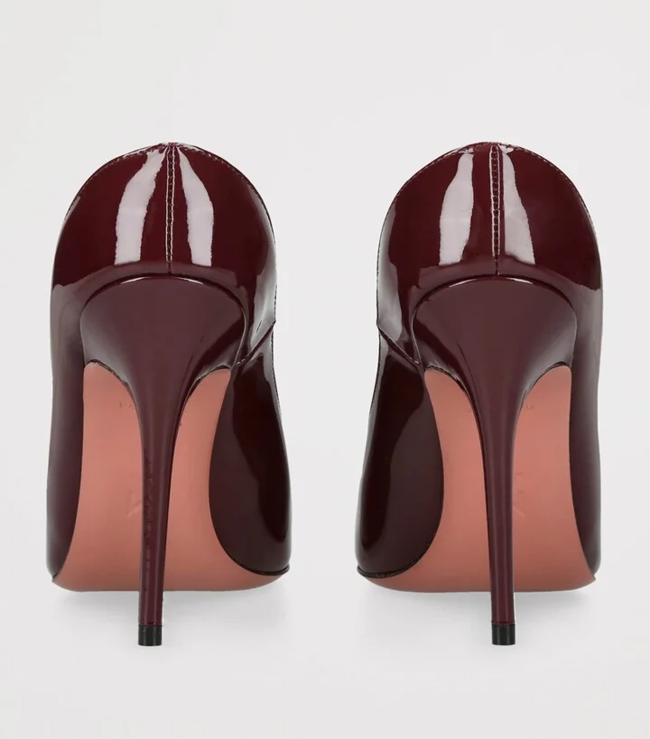 Amina Muaddi Patent Leather Anok Mules 105 - Image 2