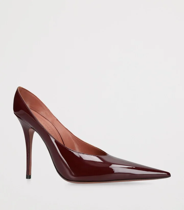 Amina Muaddi Patent Leather Anok Mules 105 - Image 3