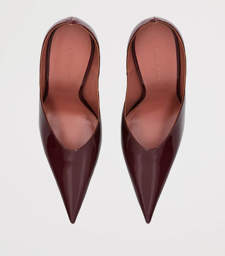 Amina Muaddi Patent Leather Anok Mules 105 - Image 4