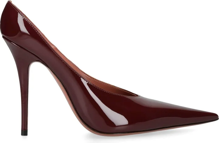 Amina Muaddi Patent Leather Anok Mules 105