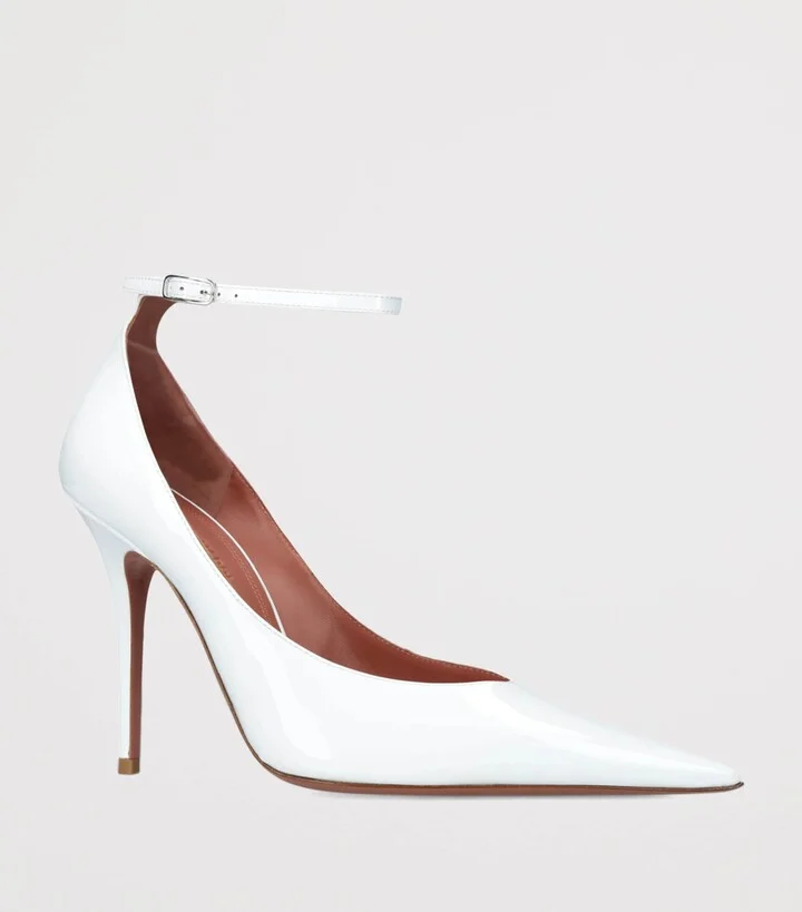 Amina Muaddi Patent Leather Anok Pumps 105 - Image 3