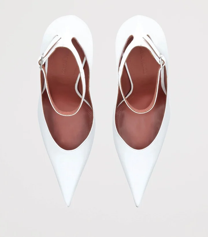Amina Muaddi Patent Leather Anok Pumps 105 - Image 4