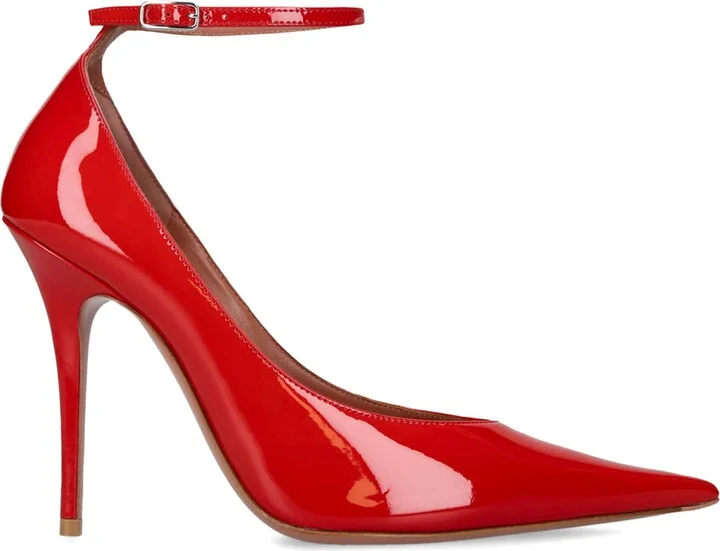 Amina Muaddi Patent Leather Anok Pumps 105