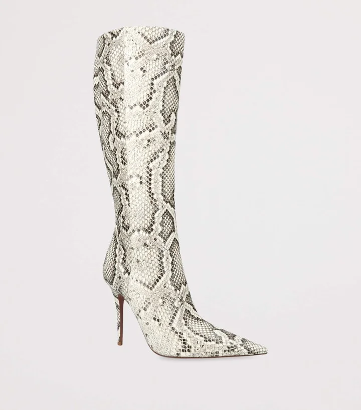Amina Muaddi Patent Leather Barbara Boots 105 - Image 3