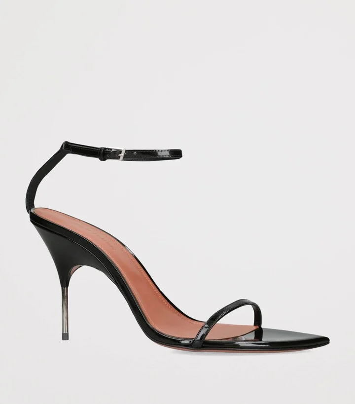 Amina Muaddi Patent Leather Bruna Sandals 95 - Image 3