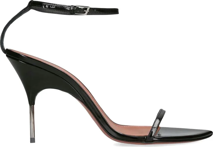 Amina Muaddi Patent Leather Bruna Sandals 95