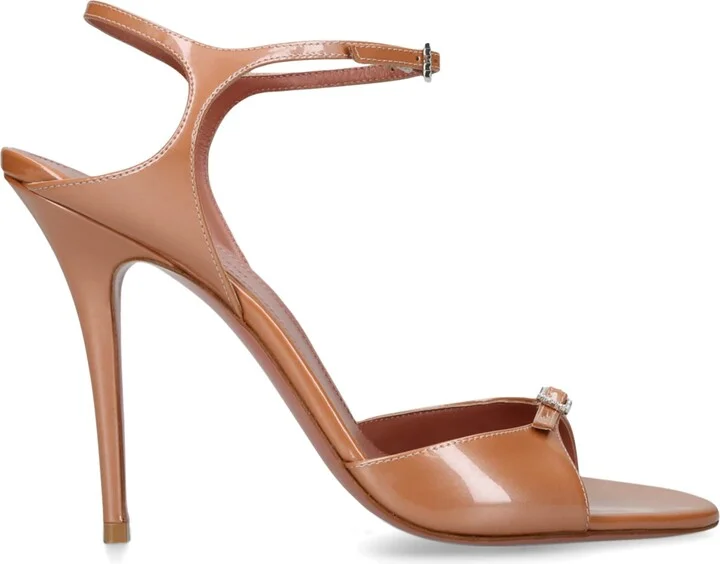 Amina Muaddi Patent Leather Heeled Sandal 105