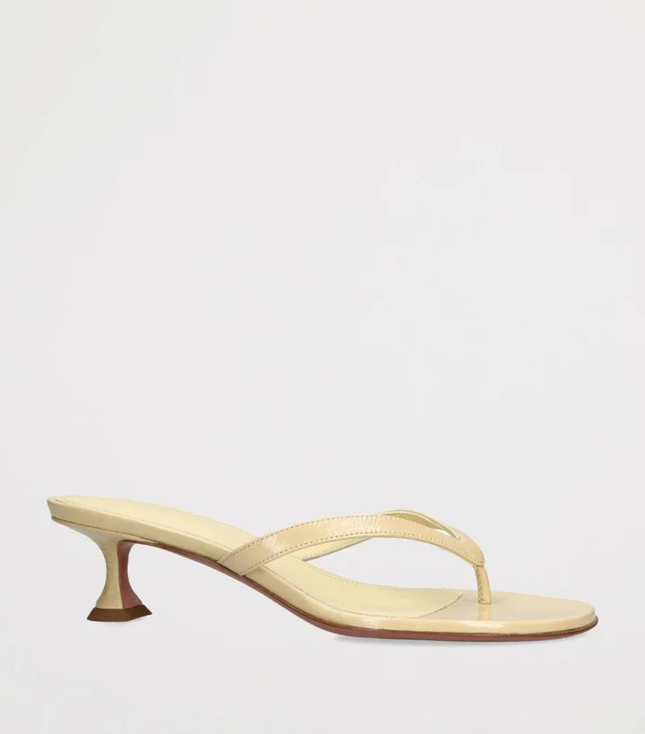 Amina Muaddi Patent Leather Juliette Sandals 45 - Image 3
