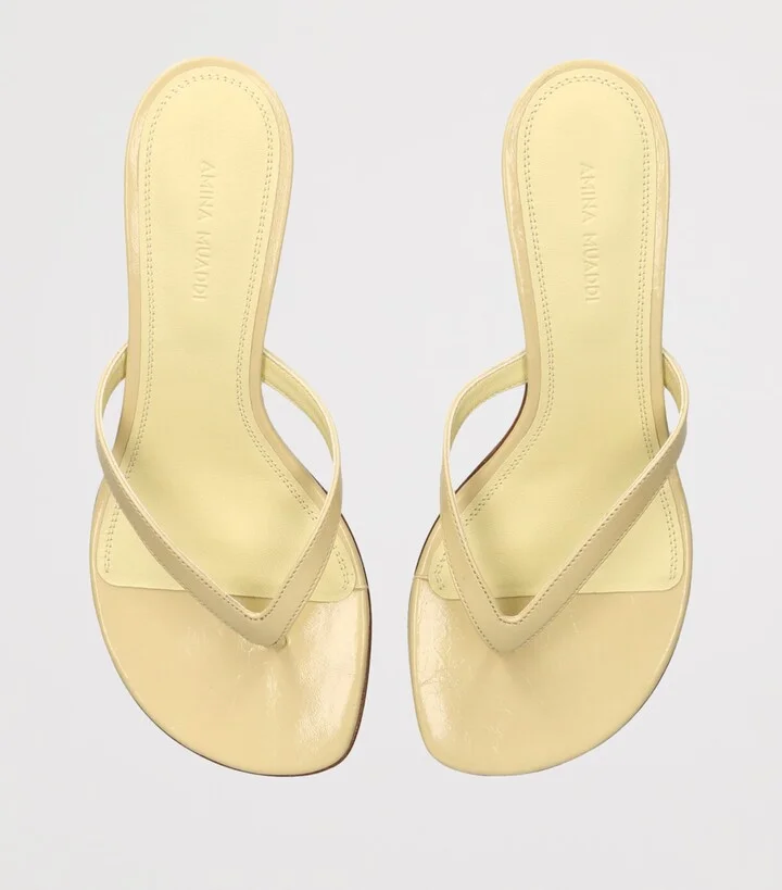 Amina Muaddi Patent Leather Juliette Sandals 45 - Image 4