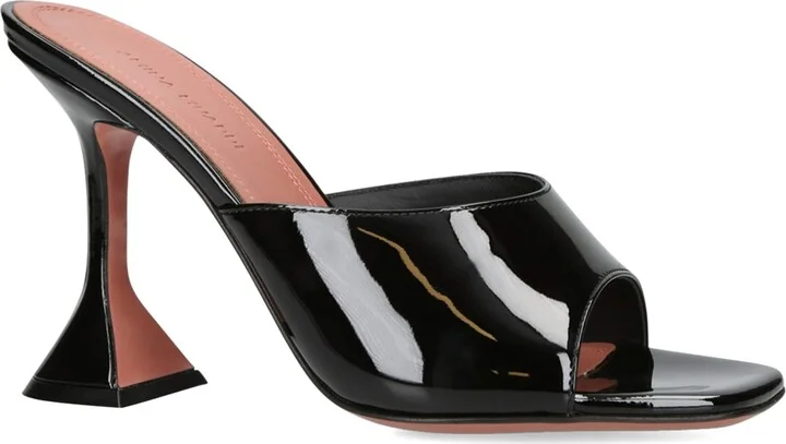 Amina Muaddi Patent Leather Lupita Mules 95 - Image 3