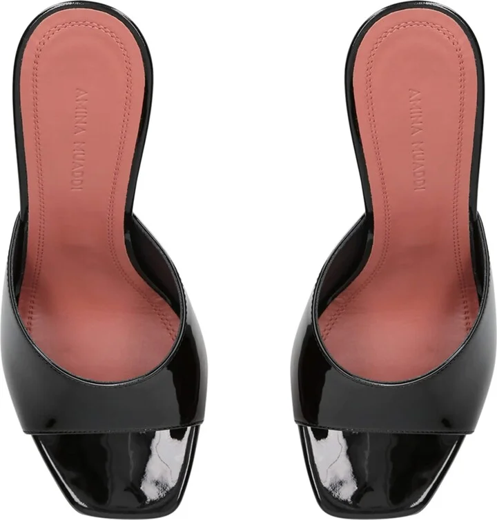 Amina Muaddi Patent Leather Lupita Mules 95 - Image 5